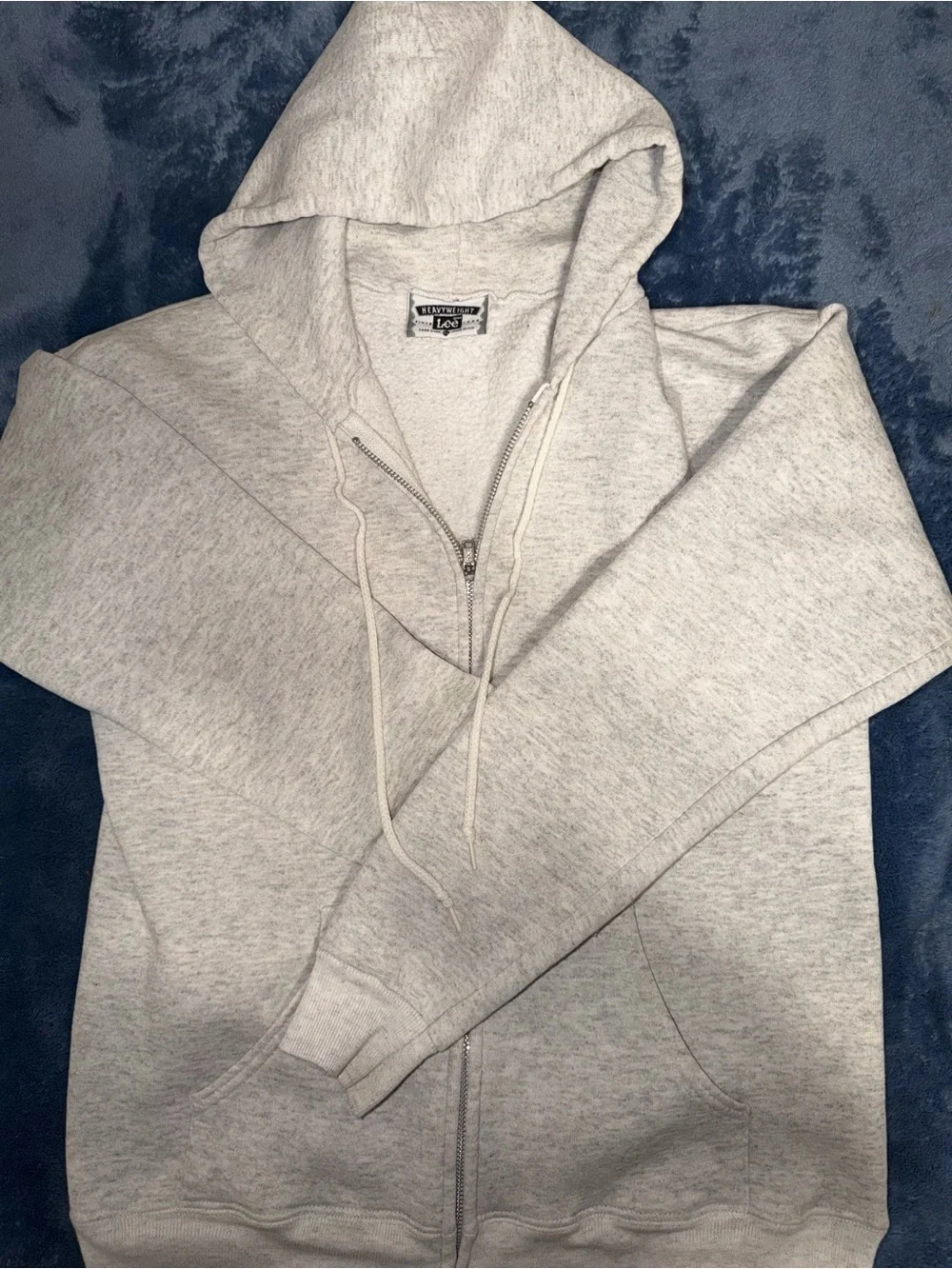 Lee Heavyweight Gray Full-Zip Hooded Sweatshirt Youth XL
